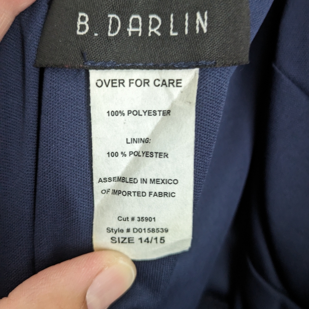 Blue Pleated Formal Dress Size 14 - Picture 6 of 8